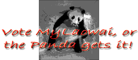 Vote MyLaowai or the Panda gets it!